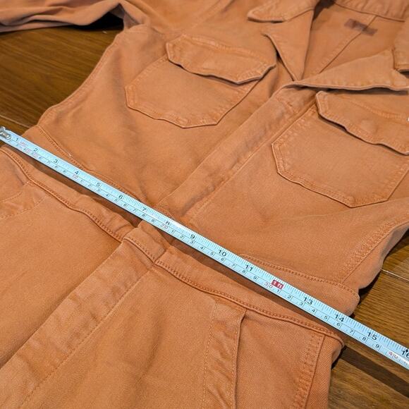 Anthropologie Mother Orange Brown The Fixer Denim Utility Jumpsuit, Size XS - Picture 7 of 13